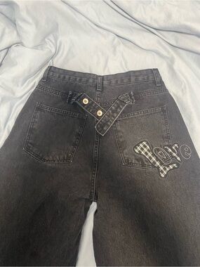 Lewkin Black Denim Printed Jeans